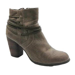 Madden Girl "Denice" Ankle Boots Tan Faux Leather Heeled Booties